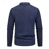 preiswerte Herren Strickjacke-Herren Strickjacke Kurzer Pullover Strickpullover Herren Pullover Gerippt Stricken Standard Knopf hoch Seitentaschen Bogengimpe V Ausschnitt Modisch Klassisch Freizeitskleidung Verabredung Bekleidung