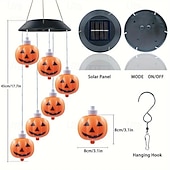 economico Illuminazione di Props di Halloween-1 pc 3 W Luci e lanterne di percorso Ad energia solare Creativo Multicolore 3.7 V 6 Perline LED