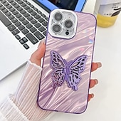お買い得  iPhone用ケース-電話 ケース 用途 iPhone 16 Pro Max プラス iPhone 15 14 Pro Max Plus iPhone 13 Pro Max バックカバー スタンド付き カメラレンズプロテクター 耐衝撃 バタフライ 仕上げ PC