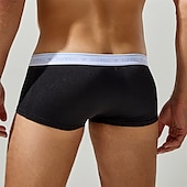 cheap Men&#039;s Boxers Underwear-Men&#039;s 1 PCS Boxers Underwear Boxer Shorts Patchwork Nylon Breathable Soft Comfortable Color Block Mid Rise Black White