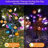 olcso Halloween szabadtéren-1/2db napelem 3d sütőtök denevér szellem pók halloween ösvény fények napelemes halloween dekorációk kültéri pázsit lámpák 20 led vízálló udvari terasz út sír halloween dekorációs lámpa