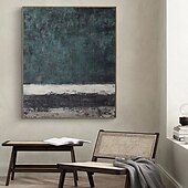 abordables Peintures natures mortes-Peinture à l&#039;huile abstraite noire faite à la main sur toile, grand couteau à palette texturé abstrait peint à la main, peinture à l&#039;huile boho, art mural personnalisé, œuvre minimaliste contemporaine