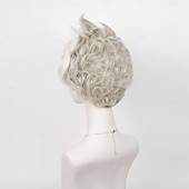abordables Perruques de personnages de films-Perruques de cosplay Gris Bouclé Cheveux synthétiques Court Perruques Femmes Perruques Pour la fête