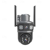 economico Videocamere di sorveglianza per esterni-telecamera solare a doppio schermo per esterni con pistola a sfera, telecamera domestica HD con monitoraggio wireless a 360 gradi
