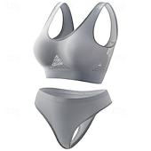 cheap Sports Bra-Women&#039;s Light Support Sports Bra Set Open Back Bra Top Padded Fitness Leisure Sports Running Breathable Lightweight Soft Aqua Blue Black White Solid Colored