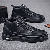 preiswerte Winter- und Schneestiefel-braune pelzgefütterte Winterstiefel für Herren - warme, wasserdichte Kunstlederschuhe mit Reißverschluss für Outdoor-Abenteuer