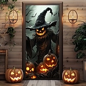 economico Coperture per Porte di Halloween-decorazioni per porte di Halloween copriporta di Halloween arazzo per porte fantasma strega tenda per porte decorazione sfondo striscione per porta d&#039;ingresso fattoria decorazioni per feste forniture