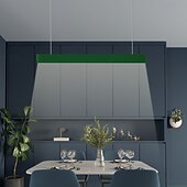 abordables Design linéaire-Lampe suspendue à LED en acrylique blanc chaud, moderne et simple, avec télécommande, pour salle d&#039;étude, bureau, salle à manger, luminaire 110-240 V