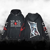 abordables Sudaderas con capucha-Víspera de Todos los Santos Gritar Cara de fantasma Esqueleto Sudadera Camiseta extragrande lavada con ácido Estampado Bolsillo delantero Gráfico Para Pareja Hombre Mujer Adulto Mascarada Estampado