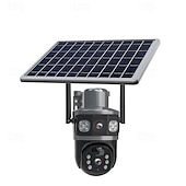 economico Videocamere di sorveglianza per esterni-telecamera solare a doppio schermo per esterni con pistola a sfera, telecamera domestica HD con monitoraggio wireless a 360 gradi