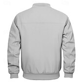 abordables Manteaux &amp; vestes-Homme Veste légère Bomber Coupe-vent Veste décontractée du quotidien Vacances Chaud Poche Automne hiver Plein Mode Classique Col Mao Normal Noir Vert Véronèse Bleu de minuit Gris Veste