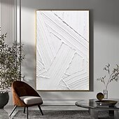 preiswerte Stillleben-Gemälde-3D-Ölgemälde in Weiß, handgemalt, dickes strukturiertes Ölgemälde, handgemaltes beige-weißes Gemälde auf Leinwand, abstraktes 3D-Ölgemälde in Weiß mit Struktur, Wandkunst, Gemälde für Wohnzimmer,