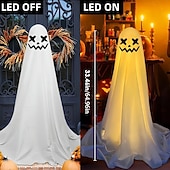 cheap Halloween Outdoor-Halloween Decorations Lighted Ghosts Outdoor Decoration Lights Yard Halloween Standing Ghost Lights Battery Operated Porch for Patio Spooky Atmosphere Decorations 1pc