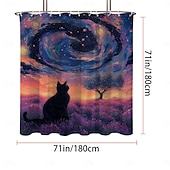 abordables Rideaux de Douche-Rideau de douche avec crochets 180cm*180cm(70&quot;*70&quot;) polyester lavable imperméable motif paysage peinture à l&#039;huile Van Gogh Arbre de Vie
