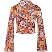 economico Cime-Retrò Vintage Anni &#039;70 Disco Crop Top Hippie Stampa Per donna Giorno dei Re Mascherata Festa / Sera Parata dell&#039;Orgoglio Mese dell&#039;orgoglio Adulti Top