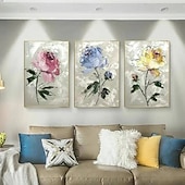 preiswerte Blumen-/Botanische Gemälde-große handgemachte Wandkunst abstrakte Leinwand Ölgemälde Wandkunst Boho Blumengemälde handgemachte braune Wandkunst 3D Strukturgemälde Blume abstrakte Kunst Gunge dunkle Pastell Wanddekoration