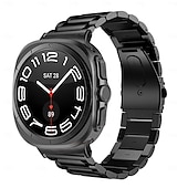 cheap Samsung Watch Bands-Watch Band for Samsung Galaxy Watch Ultra 47mm Stainless Steel Replacement  Strap Men Vintage Business Band Wristband