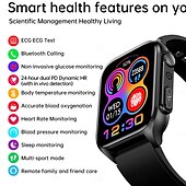 cheap Smartwatch-TK12 Smart Watch 1.96 inch Smartwatch Fitness Running Watch Bluetooth ECG+PPG Pedometer Call Reminder Compatible with Smartphone Women Men Long Standby Hands-Free Calls Waterproof IP 67 46mm Watch