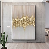 preiswerte Stillleben-Gemälde-handgefertigtes Ölgemälde aus Folie, reines handgemaltes Ölgemälde aus Folie in Gold, hängendes Gemälde aus Goldfolie, Wolkenmeer, schwarz-weißes abstraktes Gemälde für die Heimdekoration, Gemälde als Wandkunst, Gemälde aus Folie in Gold