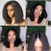 cheap Human Hair Lace Front Wigs-Remy Human Hair 13x6 Lace Front 13x4 Lace Front Wig Free Part Brazilian Hair Wavy Water Wave Black Natural Wig 150% 180% 250% Density with Baby Hair 100% Virgin Glueless Pre-Plucked For wigs for