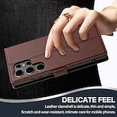 cheap Samsung Cases-Phone Case For Samsung Galaxy S24 S23 S22 S21 Ultra Plus A55 A35 A25 A15 5G A54 A34 A14 A53 A52 S20 FE S25 Ultra Back Cover Wallet Case with Stand Holder Magnetic Card Slot Retro TPU PU Leather