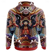 economico Grafica di personaggi di cartoni animati e film-One Piece Monkey D.Rufy Ingranaggio di Rufy 5 Felpa con cappuccio Pullover Manga 3D Tasca frontale Grafica Per Da coppia Per uomo Per donna Per adulto Halloween Carnevale Mascherata Stampa 3D Feste