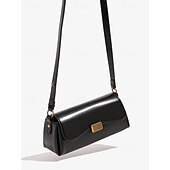 preiswerte Handtaschen und Tragetaschen-Damen Stoffbeutel Aguette Tasche PU-Leder B¨¹ro Einkauf Täglich Schnalle Hohe Kapazität Langlebig Feste Farbe Schwarz Weiß Braun