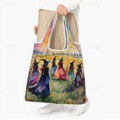billiga Hand- och toteväskor-tygväska med färgglad design för häxor för kvinnor - perfekt för halloweenshopping och vardagsbruk