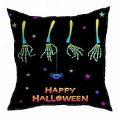 levne Halloweenská párty-halloween dekorace strašidelné dekorativní přehozené polštáře povlak 1ks měkký čtvercový povlak na polštář povlak na polštář do ložnice obývací pokoj pohovka gauč křeslo dýňové lebky