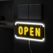 preiswerte Neon-LED-Beleuchtung-Neonschild „Open“ von LED, Neonschild „Open“ für Unternehmen, Wandleuchte, Kunstdekor, neuartige Neonlampen für die Nacht, Stromversorgung über USB-Kabel, für Bars, Geschäfte, Cafés, Hotels,