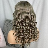 voordelige Pruiken van echt haar, met kanten voorzijde-Remy mensenhaar 5x5 Sluiting 13x6 sluiting 4x13 Sluiting Pruik Zijdeel Middelste stuk Gratis deel Braziliaans haar Los golvend Natuurlijk golvend Meerkleurig Pruik 130% 150% 180% Haardichtheid met