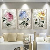 preiswerte Blumen-/Botanische Gemälde-große handgemachte Wandkunst abstrakte Leinwand Ölgemälde Wandkunst Boho Blumengemälde handgemachte braune Wandkunst 3D Strukturgemälde Blume abstrakte Kunst Gunge dunkle Pastell Wanddekoration