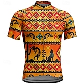 cheap Men's Jerseys-Men's Cycling Jersey Vintage Short Sleeve Bike Tee Tshirt Jersey with 3 Rear Pockets Mountain Bike MTB Quick Dry Anatomic Design Wicking Breathable Sports Yellow Clothing Apparel