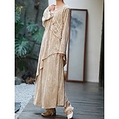 preiswerte Kleider-Retro Vintage Mittelalterlich Kleid Einfarbig Damen Maskerade Party / Abend Erwachsene Kleid