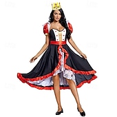 levne Kostýmy pro páry a skupiny-Alice in Wonderland Pohádka srdcová královna Červená královna Jed Halloween skupinové rodinné kostýmy Dětské Dospělé Dámské Dívčí Sexy kostým Výkon Večírek předvečer Všech svatých Karneval Plesov