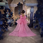 preiswerte Partykleider-kinderkleidung Mädchen Party Kleid Feste Farbe 3/4 Ärmel Leistung Gitter Prinzessin Süß Gitter Mitte der Wade Etuikleid Tüll-Kleid Sommer Frühling Herbst 4-12 Jahre Rosa Himmelblau