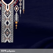 billiga Etnisk stil-Herr Boho Paisley Damask T-shirt Långärmad 3D-tryck Vintage Dagligen Sommar Vår Höst Blå Henley krage Henley T-shirt
