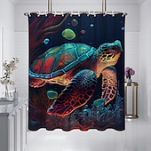 tanie Zasłony prysznicowe-Zasłona prysznicowa z haczykami 180cm*180cm (70&quot;*70&quot;) z poliesteru zmywalna wodoodporna z wzorem do dekoracji łazienki z motywem zwierząt i kwiatów