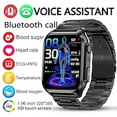 cheap Smartwatch-TK12 Smart Watch 1.96 inch Smartwatch Fitness Running Watch Bluetooth ECG+PPG Pedometer Call Reminder Compatible with Smartphone Women Men Long Standby Hands-Free Calls Waterproof IP 67 46mm Watch