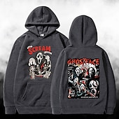 levne Mikiny s kapucí-předvečer Všech svatých Výkřik Ghostface Kostlivec Kapuce Tisk Přední kapsa Grafika Pro Pro páry Pánské Dámské Dospělé předvečer Všech svatých Karneval Plesová maškaráda Horká ražba předvečer Všech