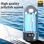 cheap Smart Lights-LED Smart Light Wireless Speaker With Time Display &amp; Alarm Clock - Stylish Desk Ornament With LED Lamp For Travel Superior Sound Quality, Time Display, Alarm Clock  Jellyfish LED Light