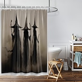 cheap Halloween Bath-Halloween Flower Witch Shower Curtain Modern Machine Washable Waterproof Polyester Fabric Used for Bathroom Decoration Bathtub with 12 Hooks