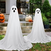 cheap Halloween Outdoor-Halloween Decorations Lighted Ghosts Outdoor Decoration Lights Yard Halloween Standing Ghost Lights Battery Operated Porch for Patio Spooky Atmosphere Decorations 1pc