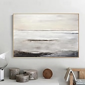 voordelige Stillevens schilderijen-abstract olieverfschilderij handgeschilderde beige schilderij handgemaakte wabi sabi kunstwerk olieverf handgeschilderde getextureerde olieverf beige olieverf abstract canvas kunst modern decor