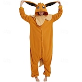 halpa parien halloween-asut-Lasten Aikuisten Eläin Ryhmäpuku Onesie-asu Karnevaali puku Piirretty Eevee Pyjamahaalarit Kigurumi Pyjama Viehätys Hauska puku varten Miehet ja naiset Pojat ja tytöt Karnevaali Sarjakuva