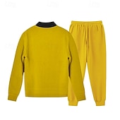 preiswerte einfache Trainingsanzüge-Herren Trainingsanzug Jogginganzug Sweatshirt mit durchgehendem Reißverschluss Marineblau Stehkragen Einfach 2 teilig Täglich Sport &amp; Outdoor Ferien Polyester Streetwear Basic Lässig Frühling &amp; Herbst