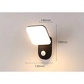 abordables luces de pared al aire libre-Aplique de pared LED para exteriores, blanco cálido, 1 luz, sensor de movimiento, aspecto moderno, aplique de pared para porche, puerta de patio, garaje, 110-240 V