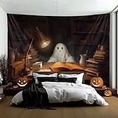 billiga Halloween dekoration-halloween dekorationer hängande gobeläng spöke gå hund väggkonst stor gobeläng väggmålning dekor fotografi bakgrund filt gardin hem sovrum vardagsrum dekoration