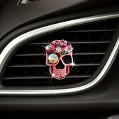 お買い得  車用アクセサリー＆オーナメント-スケルトンデザインの車の排気管ハンガー、車の芳香剤クリップ、キラキラ光る車の装飾