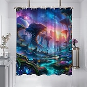 abordables Rideaux de Douche-Rideau de douche avec crochets 180cm*180cm(70&quot;*70&quot;) polyester lavable imperméable motif paysage peinture à l&#039;huile Van Gogh Arbre de Vie